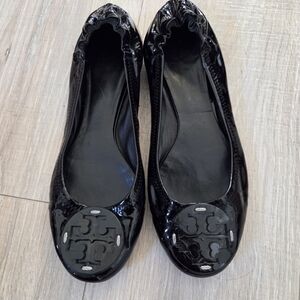 Tory Burch Black Patent Leather Ballet Flats